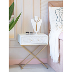 Приставной столик с выдвижным ящиком  White Table Carved Pattern варинант исполнения - 8 | Loft Concept в Волгограде