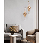 Подвесной светильник с вертикальной композицией из прозрачных и янтарных стеклянных шаров и ромбов Gabriel Scott Luna варинант исполнения - 11 | Loft Concept в Волгограде