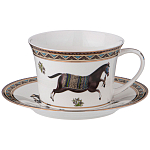 Чайный сервиз из фарфора с изображением лошадей на 6 персон 15 предметов Porcelain Horse Set  варинант исполнения - 1 | Loft Concept в Волгограде