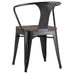 Черный глянцевый стул с сиденьем из натурального дерева TOLIX варинант исполнения - 5 | Loft Concept в Волгограде