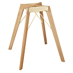 Стол обеденный с серой овальной столешницей из керамики на четырех деревянных ножках Gray Ceramics варинант исполнения - 7 | Loft Concept в Волгограде