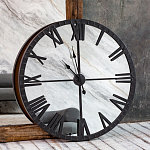 Часы настенные зеркальные с чёрным металлическим циферблатом Mirror Tower Clock варинант исполнения - 5 | Loft Concept в Волгограде