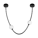 Подвесной светильник в форме дуги с белыми шарообразными плафонами Flos Wireline Lighting варинант исполнения - 2 | Loft Concept в Волгограде