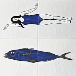 Плитка с узором Рыба пловчиха варинант исполнения - 1 | Loft Concept в Волгограде