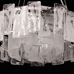 Люстра круглая с подвесными прямоугольными пластинами из стекла Glacier Panels варинант исполнения - 7 | Loft Concept в Волгограде