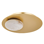 Бра с овальным основанием золотого цвета  и плафоном из алебастра Shaw Lighting варинант исполнения - 1 | Loft Concept в Волгограде