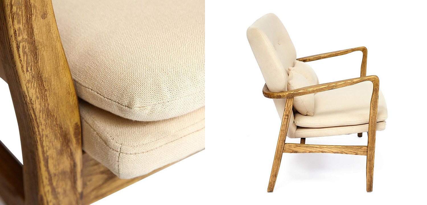 Диван с каркасом из массива дерева Makeshift sofa beige Диван с каркасом из массива дерева Makeshift sofa beige - Loft-Concept в Волгограде