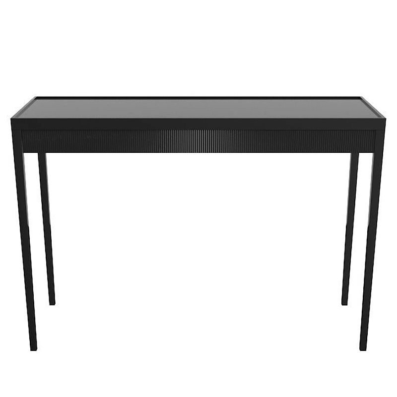 Консоль с скрытым выдвижным ящиком Console with Ribbed Pattern Черный Белый Консоль с скрытым выдвижным ящиком Console with Ribbed Pattern Черный Белый в Волгограде | Loft Concept