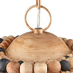 Подвесной светильник в форме купола из деревянных бусин Wooden Beads варинант исполнения - 3 | Loft Concept в Волгограде