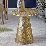 Журнальный столик с конусообразной основой и текстурной поверхностью золотого цвет Ethnic Metal варинант исполнения - 3 | Loft Concept в Волгограде