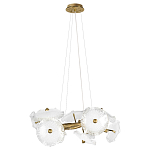 Люстра подвесная круглая с ветвистыми бронзовыми элементами и стеклянными рифлеными дисками Textured Glass Chandelier варинант исполнения - 1 | Loft Concept в Волгограде