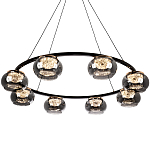 Люстра с круглыми плафонами из дымчато-серого стекла IONA Grey Glass Chandelier 8 варинант исполнения - 1 | Loft Concept в Волгограде