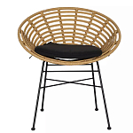 Стул круглый с ротанговым плетением Round Wicker Stool варинант исполнения - 2 | Loft Concept в Волгограде