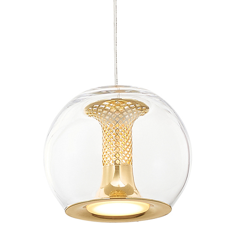 Подвесной светильник со стеклянным плафоном Inner Gleam Globe gold Золотой Прозрачное Стекло Подвесной светильник со стеклянным плафоном Inner Gleam Globe gold Золотой Прозрачное Стекло в Волгограде | Loft Concept
