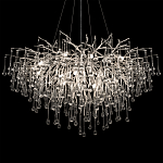 Люстра подвесная с прозрачными стеклянными подвесками в форме капель Диаметр 100 см Droplet Chandelier варинант исполнения - 19 | Loft Concept в Волгограде
