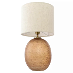 Настольная лампа с тканевым бежевым абажуром на овальном основании Beige Lampshade on Oval Base варинант исполнения - 2 | Loft Concept в Волгограде