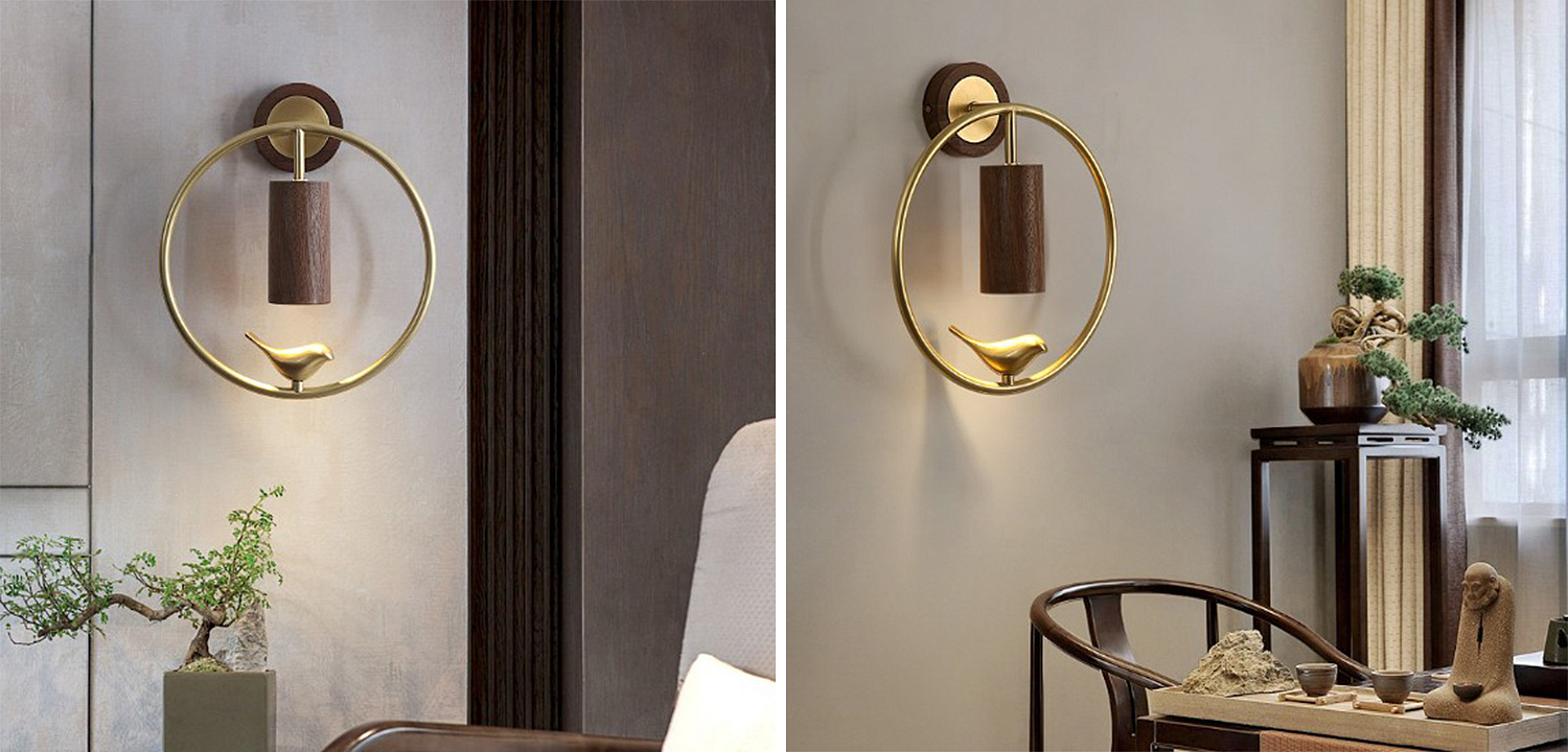 Бра деревянное с птичкой Manu Wall Lamp Бра деревянное с птичкой Manu Wall Lamp - Loft-Concept в Волгограде