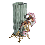 Ваза с птицами и цветами из фарфора с бронзовыми элементами Garden of Eden варинант исполнения - 4 | Loft Concept в Волгограде