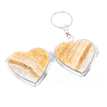 Зеркало брелок складное двухстороннее в форме сердца из натурального камня Оникс Stone Mirrors варинант исполнения - 2 | Loft Concept в Волгограде