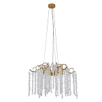 Люстра подвесная с изогнутыми золотистыми элементами и хрустальными подвесками FAIRYTREE Light варинант исполнения - 1 | Loft Concept в Волгограде