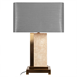 Настольная лампа с основанием из натурального камня c серым прямоугольным абажуром Lapis Tiburtinus варинант исполнения - 1 | Loft Concept в Волгограде