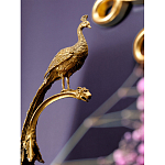 Чаша из прозрачного стекла на бронзовой подставке в виде павлина с рельефным хвостом Eden Garden варинант исполнения - 4 | Loft Concept в Волгограде