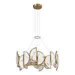 Люстра круглая с полукруглыми плафонами из искусственного алебастра в бронзовой оправе Marbella варинант исполнения - 5 | Loft Concept в Волгограде