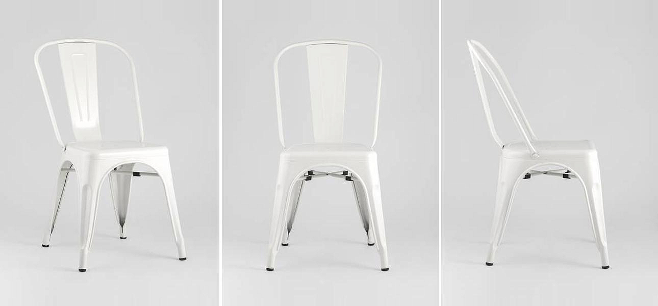 Стул TOLIX Белый Матовый Металл Стул TOLIX Белый Матовый Металл - Loft-Concept в Волгограде