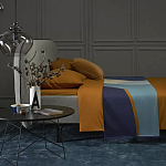 Плед из хлопка синего цвета с абстрактным принтом Elysian Flow Ocean варинант исполнения - 6 | Loft Concept в Волгограде