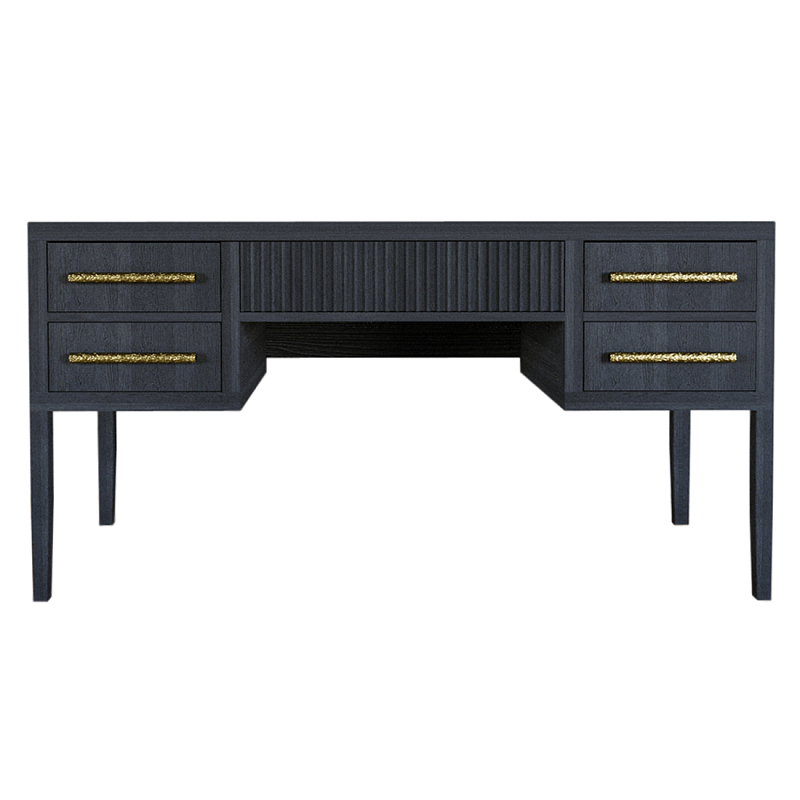 Большой Рабочий стол Primo с 5 выдвижными ящиками Черный дуб Черный в Волгограде | Loft Concept 