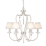 Люстра цвета никель с 6-ю лампами и стеклянными подвесками Elstead Lighting варинант исполнения - 3 | Loft Concept в Волгограде