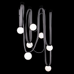 Подвесной светильник с серыми кожаными ремнями и белыми стеклянными плафонами в виде шаров Flos Wireline Lighting варинант исполнения - 8 | Loft Concept в Волгограде