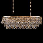 Люстра овальная каскадная с подвесками в форме колец Galaxy of Light варинант исполнения - 1 | Loft Concept в Волгограде