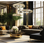 Люстра из 3-х колец с мозаичным хрустальным оформлением Sparks of Crystal варинант исполнения - 2 | Loft Concept в Волгограде