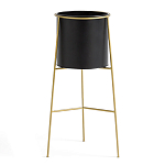 Кашпо из металла и латуни Elegance Elevated Planters черное варинант исполнения - 1 | Loft Concept в Волгограде