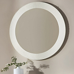 Зеркало в круглой фактурной раме Mirror Modern Texture белое варинант исполнения - 3 | Loft Concept в Волгограде