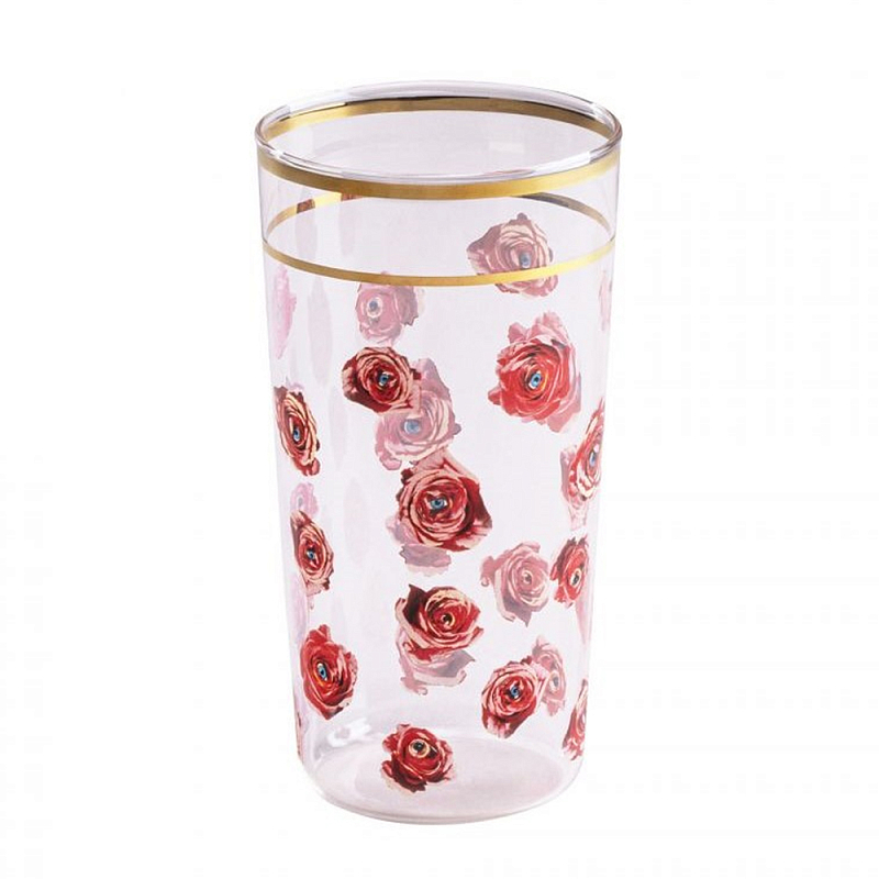 Стакан Seletti Roses Прозрачное Стекло Золотой Красный Стакан Seletti Roses Прозрачное Стекло Золотой Красный в Волгограде | Loft Concept