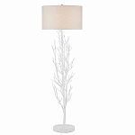 Торшер белый с цилиндрическим абажуром и каркасом в виде дерева Branched Tree варинант исполнения - 1 | Loft Concept в Волгограде