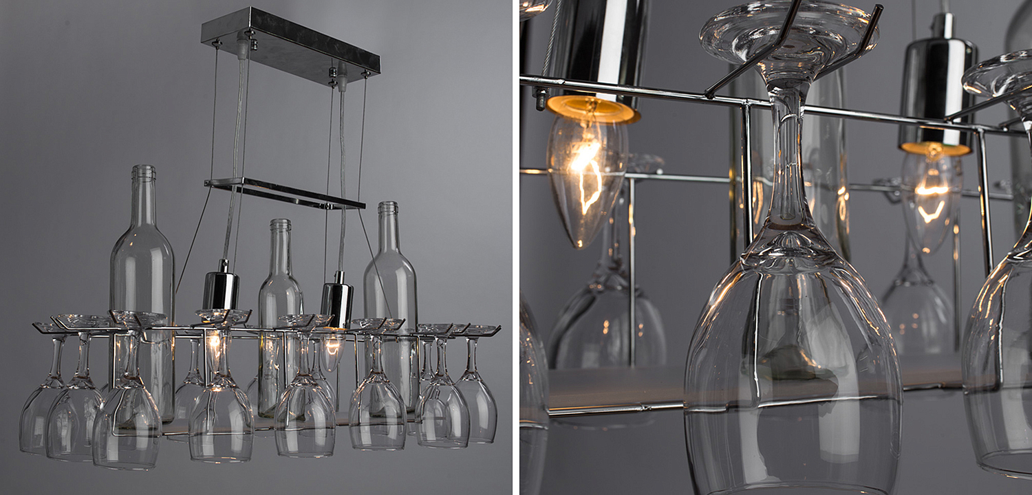 Люстра Bottles and Glasses Chandelier Люстра Bottles and Glasses Chandelier - Loft-Concept в Волгограде
