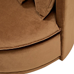 Кушетка круглая с обивкой из велюра коричневая Milky Brown Chair варинант исполнения - 5 | Loft Concept в Волгограде