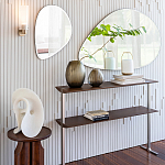 Круглый приставной стол из массива ореха Balu Wooden Side Table варинант исполнения - 8 | Loft Concept в Волгограде