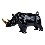 Статуэтка черный носорог с золотыми рогами Golden Horned Black Rhino варинант исполнения - 1 | Loft Concept в Волгограде