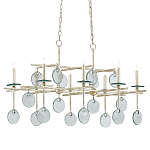 Люстра линейная с круглыми прозрачными подвесками  Horizontal Rectangular Chandelier варинант исполнения - 2 | Loft Concept в Волгограде