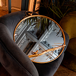 Зеркало настенное в раме золотого цвета с декором птица на ветке Mirror Portal варинант исполнения - 4 | Loft Concept в Волгограде