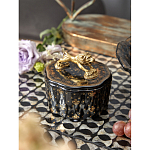 Шкатулка черного цвета с крышкой с фигуркой льва Eden Garden варинант исполнения - 6 | Loft Concept в Волгограде