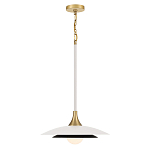 Подвесной светильник с плафоном в форме плоского купола и белой шарообразной лампой Eurofase варинант исполнения - 9 | Loft Concept в Волгограде