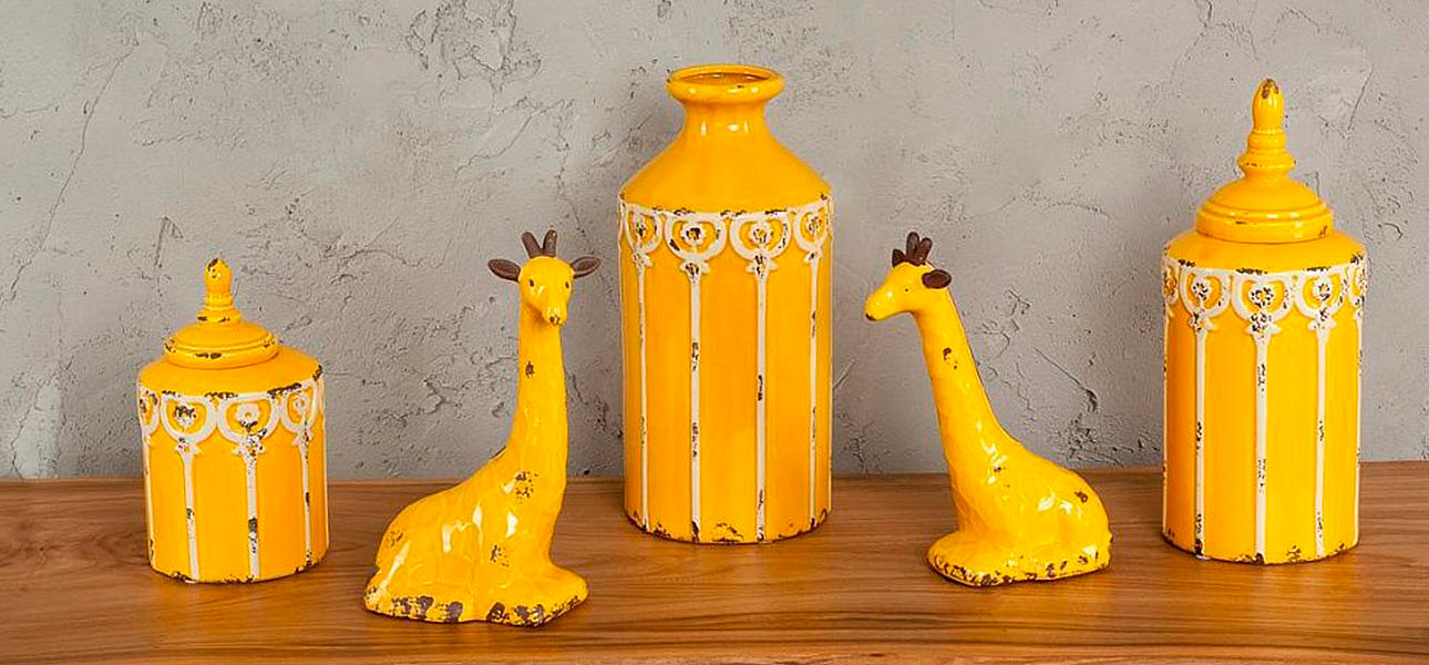 Фигурка керамика желтый жираф Giraffe Фигурка керамика желтый жираф Giraffe - Loft-Concept в Волгограде