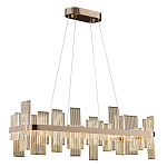 Люстра подвесная прямоугольная с рифлёными прозрачными элементами и золотым основанием Aurea Vista варинант исполнения - 1 | Loft Concept в Волгограде