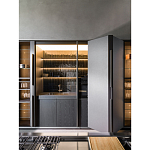 Кухонный гарнитур из дерева и камня с раздвижными дверцами OPERATING COLUMN 2.0 Dada Engenereed Kitchen варинант исполнения - 6 | Loft Concept в Волгограде