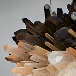 Люстра кргулая светодиодная из дымчатых и прозрачных необработанных кристаллов Raw Crystal варинант исполнения - 1 | Loft Concept в Волгограде